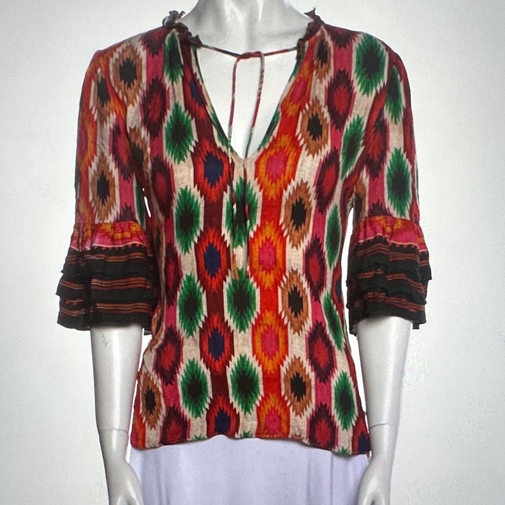 Alice + Olivia Multicolor Geometric Blouse